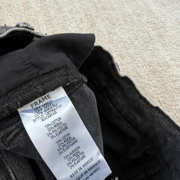 Frame Le Sylvie Slender Straight High Rise Crop Jeans 25 Rockstar - Picture 9 of 10